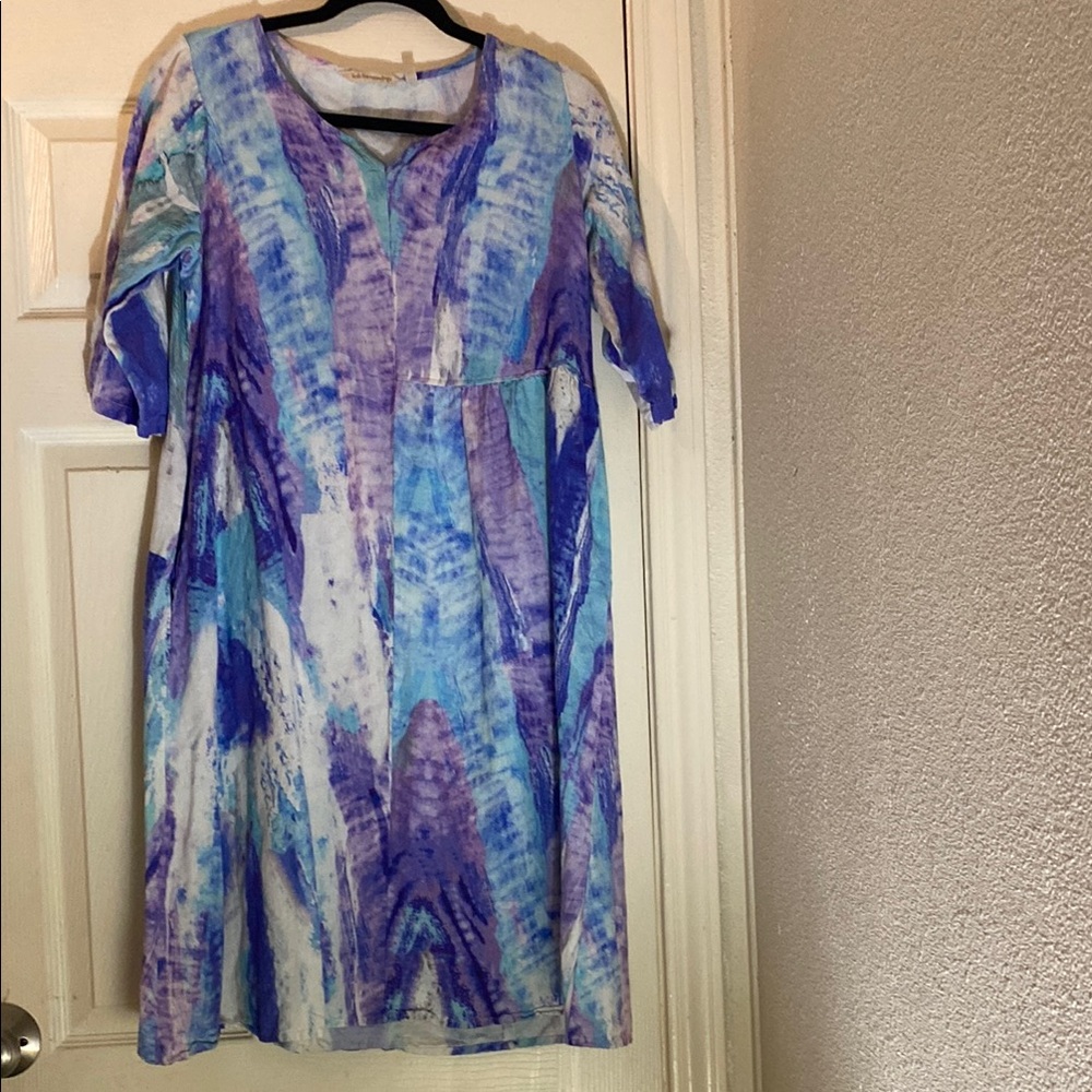 SÓFT SURROUNDINGS Elegant Blue and Purple Women's Dress size SP